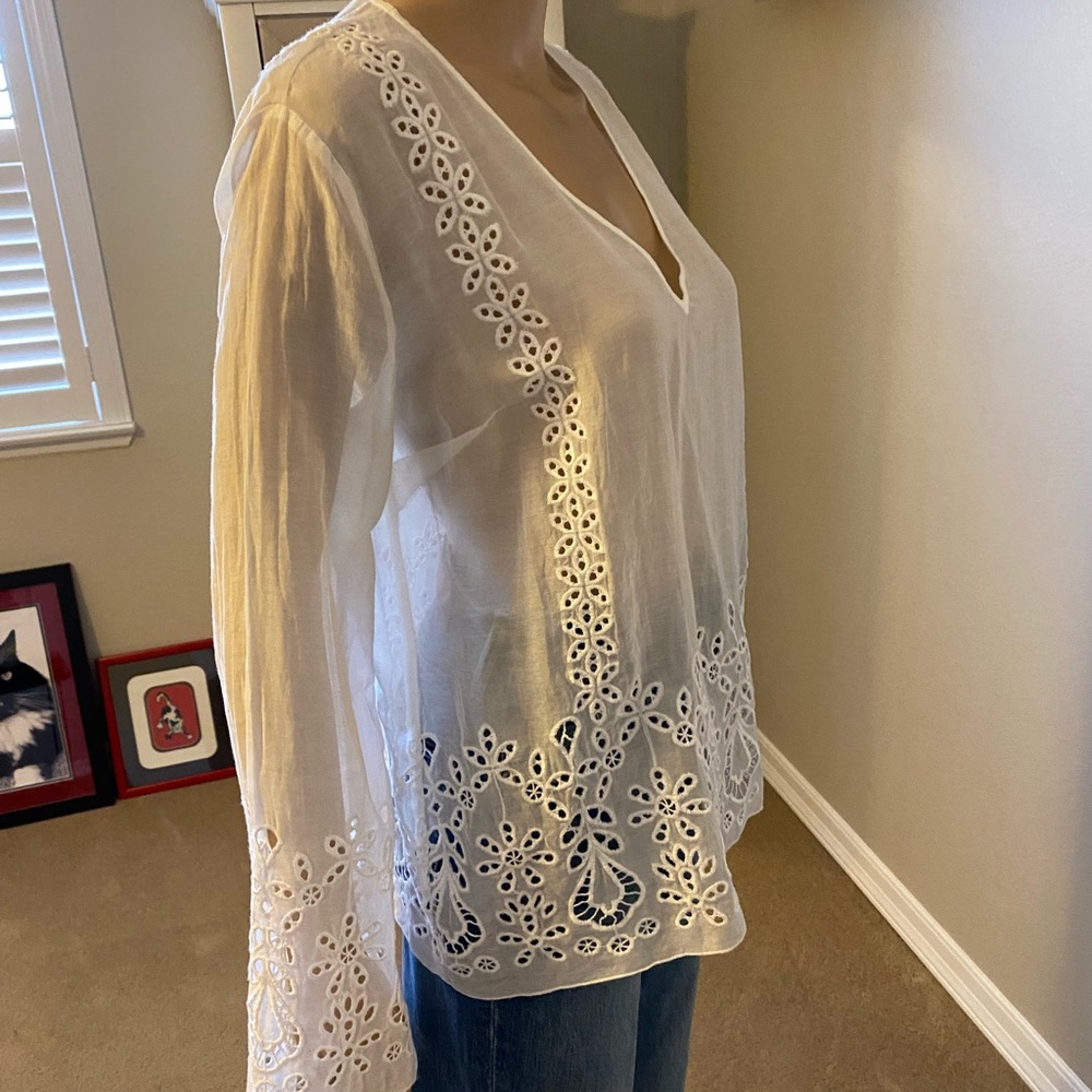 NWOT Johnny Was Cotton & Silk Blouse.  XS